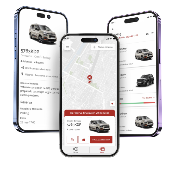 Alquila nuestros coches y furgonetas con la nueva app